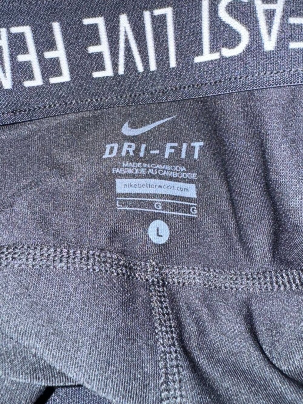 Nike Dri-Fit Black Activewear Leggings L Polyester/Spandex Mesh Panels Womens - Picture 2 of 12